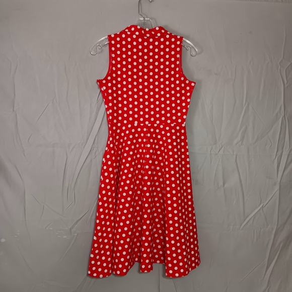 Grace Karin Red Midi Dress with White Polka Dots - Picture 2 of 7